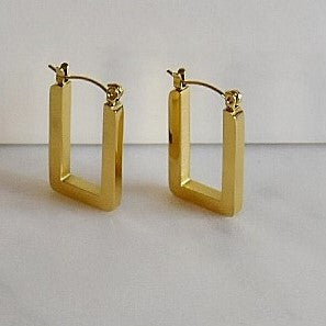 Gold Plated Square Hoops