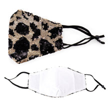 Load image into Gallery viewer, Leopard Sequin Face Mask
