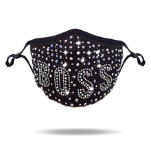 Load image into Gallery viewer, Boss Rhinestone Embellished  Face Mask
